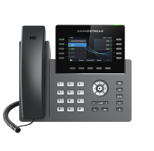 Grandstream GRP2615 10 Line IP Phone, 16 SIP Accounts, 480x272 Colour Screen, HD Audio, Powerable Via POE