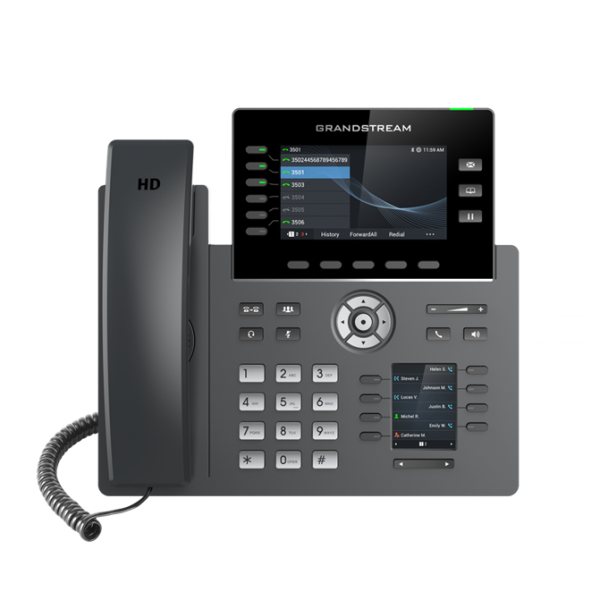 Grandstream GRP2616 6 Line IP Phone, 6 SIP Accounts, 480x272 Colour Screen, HD Audio, Integrated Bluetooth+WiFi, Powerable Via POE