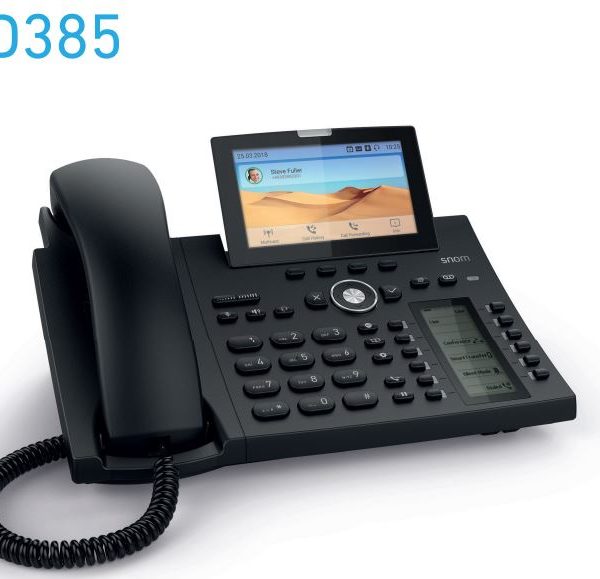 SNOM D385 12 Line IP Phone, SIP Desktop Phone Colour, SmartScreen, Sensor Hook Switch, Bluetooth, USB