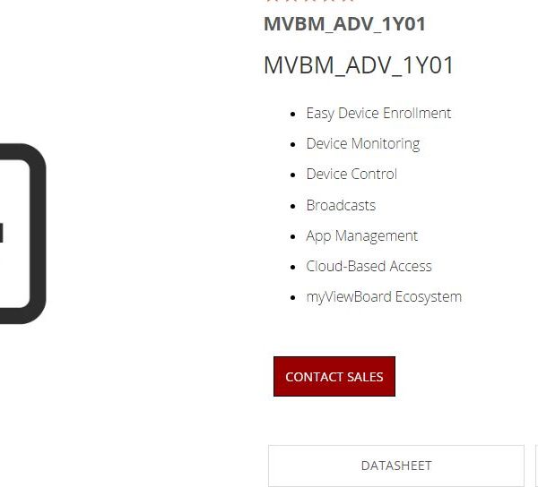 ViewSonic myViewBoard Manager Advanced subscription - 1 Year Licence - Contact Sales