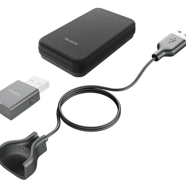 Yealink Portable Accessory Kit for WH63/67, Carry Case, Charging Cable, WDD60 DECT Dongle, Make DECT Headset Your Hybrid Work Booster