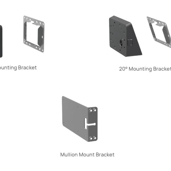 Yealink RoomPanel Mount Kits, Device Compatibility RoomPanel, 0° Mounting Bracket, 20° Mounting Bracket, Mullion Mount Bracket