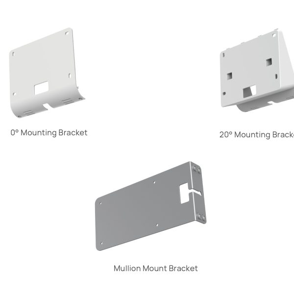 Yealink RoomPanel Plus Mount Kits, Device Compatibility  RoomPanel Plus, 0° Mounting Bracket, 20° Mounting Bracket, Mullion Mount Bracket
