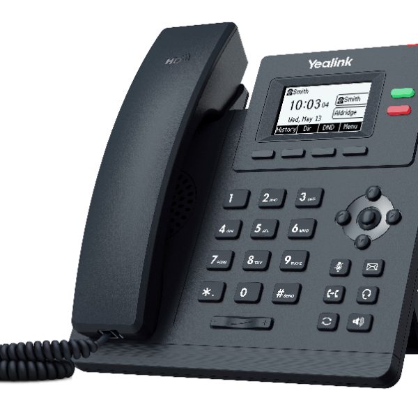 Yealink T31P 2 Line IP phone Entry-level, 132x64 LCD, PoE. No Power Adapter included, Zoom, HD Voice, 5-Way Local Conference, Unified Firmware