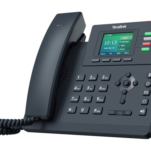 Yealink T33G 4 Line IP phone Entry-level, 320x240 Colour Display, Dual Gigabit Ports, PoE, HD Voice Quality, No Power Adapter included, Zoom, HD Voice
