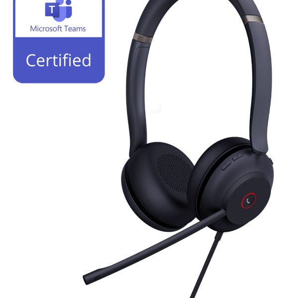Yealink TEAMS-UH37-D MicrosoftTeams Certified USB Wired Headset, Stereo, USB-A 2.0, 35mm Speaker, Busylight, Leather Ear Cushion *LAST STOCK
