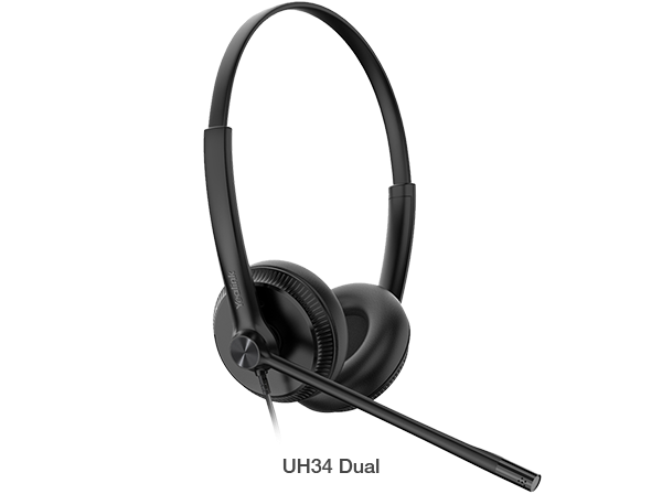 Yealink UH34 Dual Teams USB Headset, Lightweight, All Day Wearing Comfort, Ear Wideband Noise Cancelling Microphone, Leather Ear Cushions, USB-A