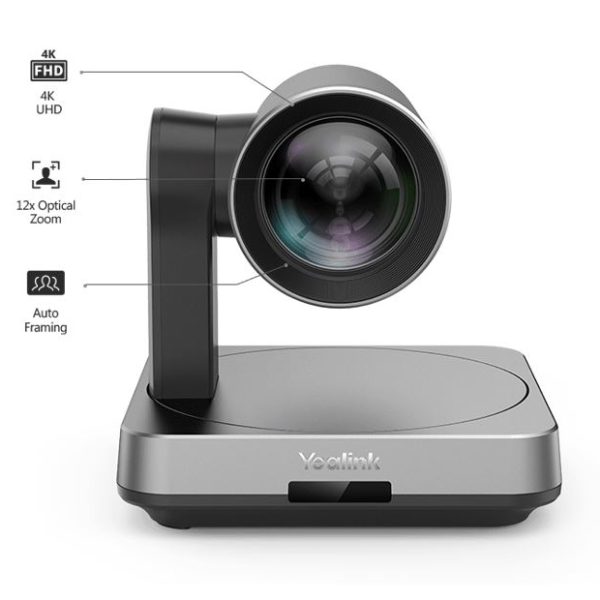 Yealink UVC84 Video Conference Camera for Medium and Large Room, True 4K Ultra HD Video, 12x optical and 3x digital zoom,
