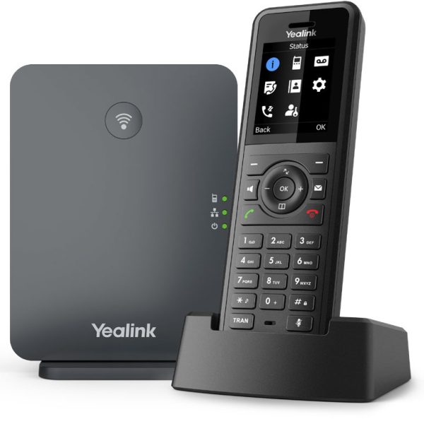 Yealink W77P High-Performance IP DECT Solution including W57R Rugged Handset And W70B Base Station, Up To 20 Simultaneous Calls, Noise Cancellation