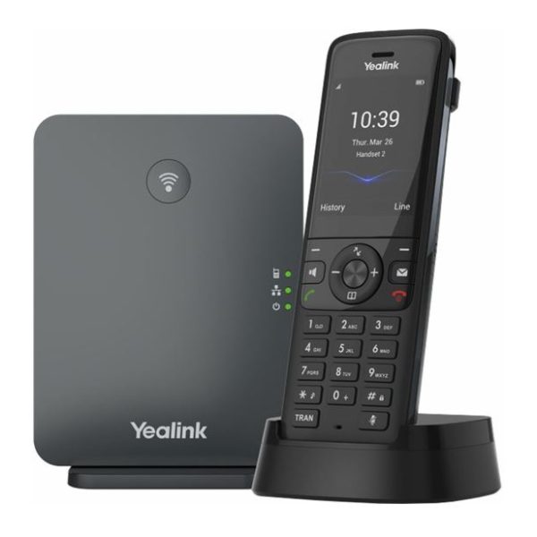 Yealink W78P Wireless DECT Phone System, Solution including W70B Base Station and 1x W78H Handset, Scalable solution, optimised wireless communication