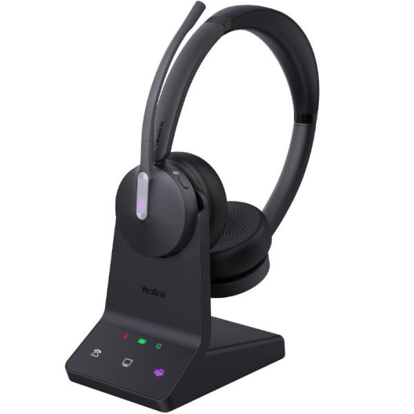 Yealink WH64 Dual Teams DECT Wireless Headset, DECT & Bluetooth Wireless, Busylight, 3-Mic Noise Cancellation, Charging Stands, Carrying Bag