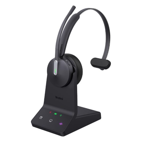 Yealink WH64 Mono Teams DECT Wireless Headset, DECT & Bluetooth Wireless Technology, 3-Mic Noise Cancellation, Charging Stands, Carrying Bag