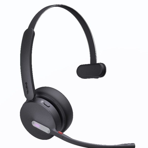 Yealink WH64 Hybrid Mono Teams DECT Wireless Headset, DECT & Bluetooth Hybrid Wireless Technology, 3-Mic Noise Cancellation, Teams, Dongle WDD60