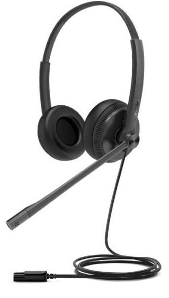 Yealink YHD342 Wideband QD Dual Headset with Soft Leather Ear Cushion, All Day Wearing Comfort, High-Quality Audio