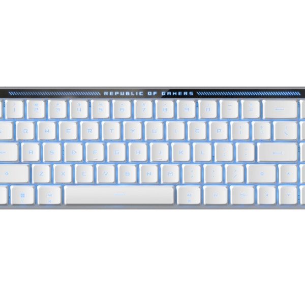 ASUS ROG Falchion RX Blue Low Profile Wireless Gaming Keyboard, Tri-mode Connection, ROG Omni Receiver, Intuitive control