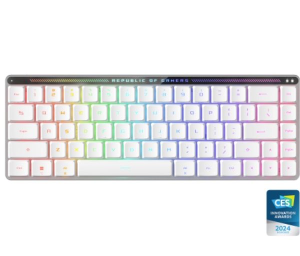 ASUS ROG Falchion RX Red Low Profile Wireless Gaming Keyboard, Tri-mode Connection, ROG Omni Receiver, Intuitive control