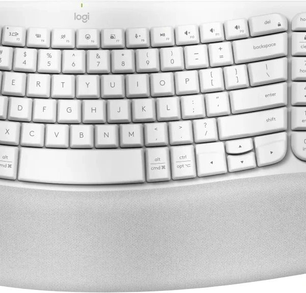 (LS) Logitech Ergo Series Wave Keys Wireless Ergonomic Keyboard (Off-white)