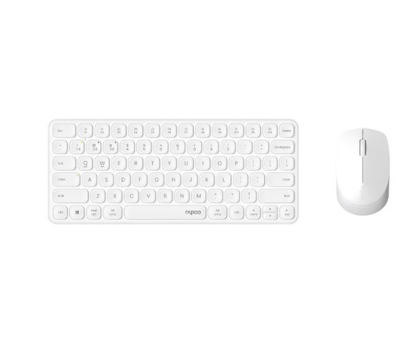 RAPOO X9010M Multi-mode Aluminium Base, Wireless Ultra-slim Combo Set, up to 12 Months Battery, Bluetooth or 2.4Ghz.  Office Business Retail White