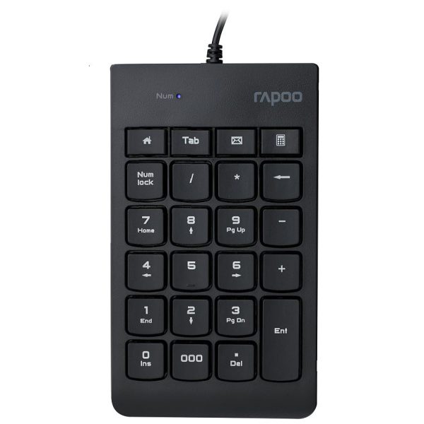 RAPOO K10 Wired Numeric NumberPad Keyboard -  Spill Resistant Design, Laser Carved Keycap, Spill-Resistant Design