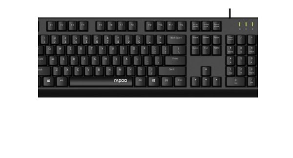 RAPOO NK1900 Wired Keyboard, Entry Level, Laser Carved Keycap, Spill-Resistant, Multimedia Hotkeys ~ NK1800