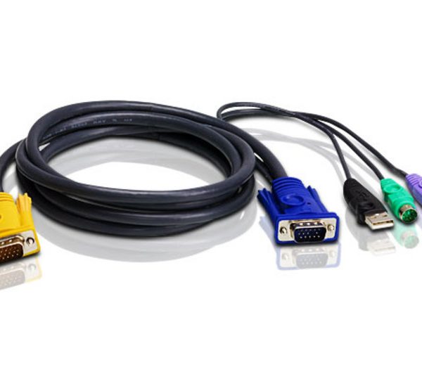 Aten KVM Cable 1.8m with USB & PS/2 to 3in1 SPHD