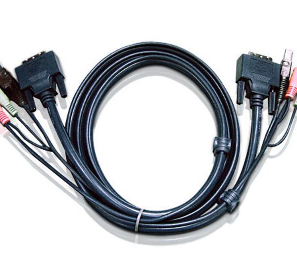 Aten KVM Cable 1.8m with DVI-D (Single Link) USB & Audio to DVI-D (Single Link), USB & Audio