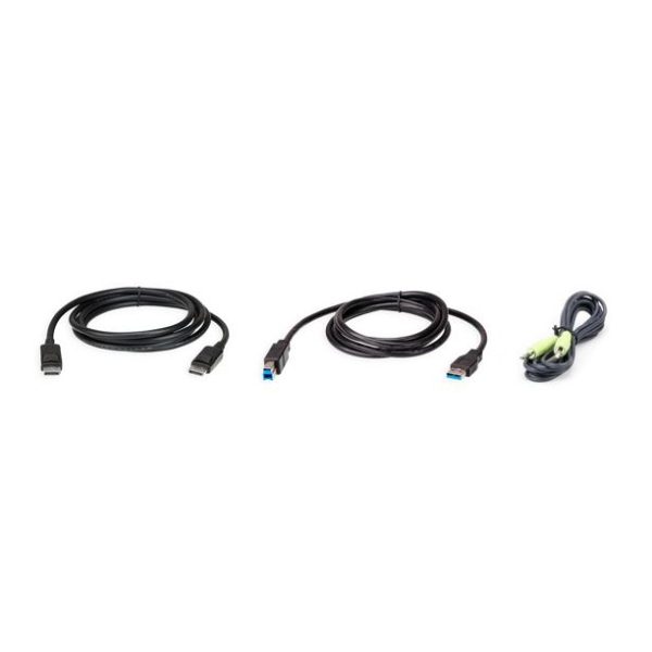 Aten 2M USB DisplayPort KVM Cable Kit, Enables the connection of Video, USB Keyboard/Mouse and Audio (Speaker)