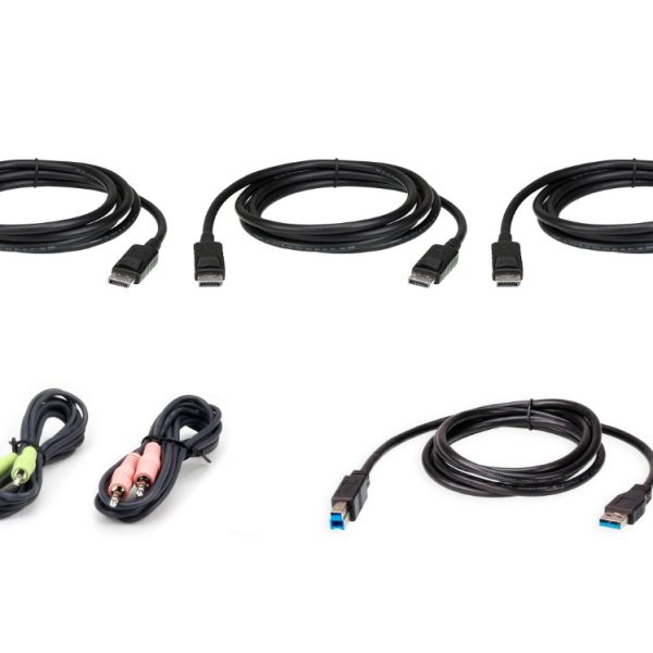 Aten CS1964 Cable Kit, includes 3 1.5m DisplayPort cables, 1.8m USB, audio input and output cables