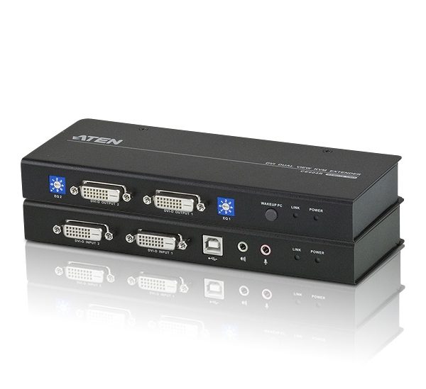 Aten DVI Dual View KVM Extender with Audio, RS232, EDID mode support, Sun/Mac KB/MS support