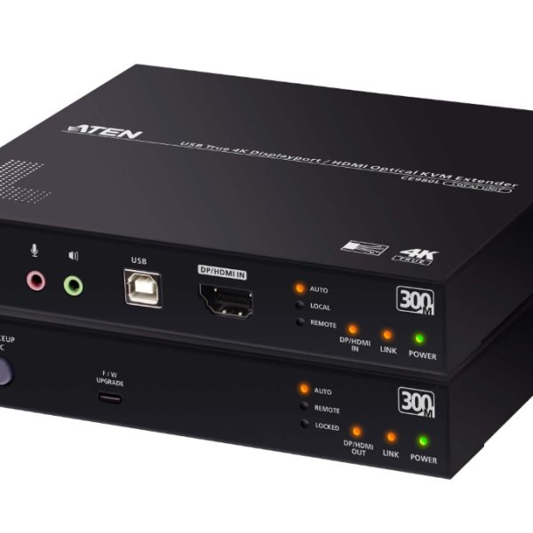 Aten USB True 4K DisplayPort/HDMI Optical KVM Extender (True 4K @ 300 m)