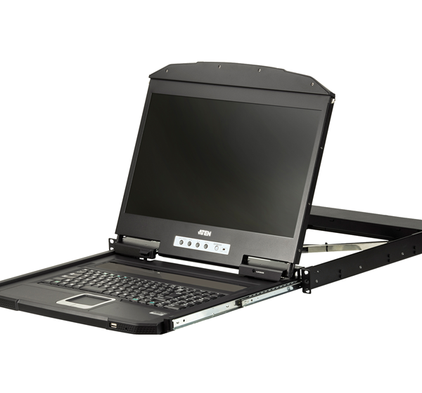 Aten Rackmount Single Rail LCD Console HDMI USB w/ 18.5' LCD Display, 1x Custom KVM Cable Included, 1920x1080@60hz Display, LED Illumination