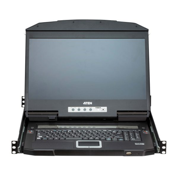 Aten 18.5' Short Depth 4-Port HDMI LCD KVM, Dual Rail and widescreen support, Superior video quality, Video DynaSync™, EDID Expert™ , Auto Scan mode