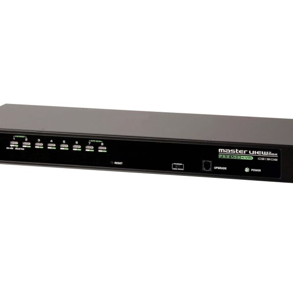 Aten Rackmount KVM Switch 8 Port VGA PS/2-USB, 1x Custom KVM Cable Included, Selection Via Front & USD Menu, Broadcast Mode