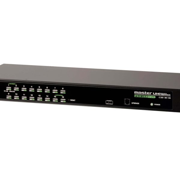 Aten Rackmount KVM Switch 16 Port VGA PS/2-USB, KVM Cables NOT Included, Selection Via Front & USD Menu, Broadcast Mode