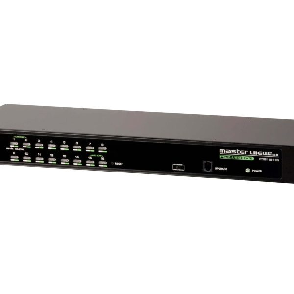 Aten Rackmount KVM Switch 16 Port VGA PS/2-USB, KVM Cables NOT Included, Selection Via Front & USD Menu, Broadcast Mode