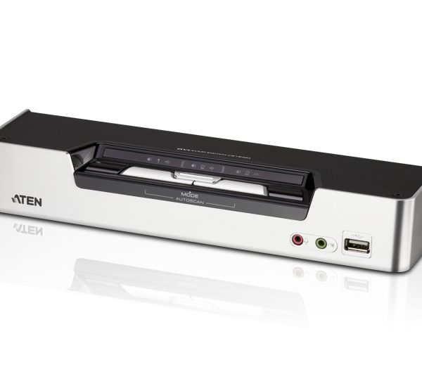 Aten Desktop KVMP Switch 2 Port Dual Display DVI Dual Link w/ audio, 2x Custom KVM Cables Included, 2x USB Port, Selection Via Front Panel