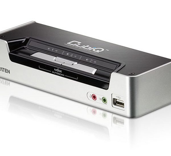 Aten Desktop KVMP Switch 2 Port Single Display HDMI w/ Dolby HD audio, 2x Custom KVM Cables Included, 2x USB Port, Selection Via Front Panel