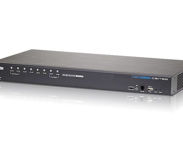Aten Desktop KVM Switch 8 Port Single Display HDMI w/ Audio, 2x Custom KVM Cables Included, Cascadable Up to 512 Computers via 3 Levels, Multi Display