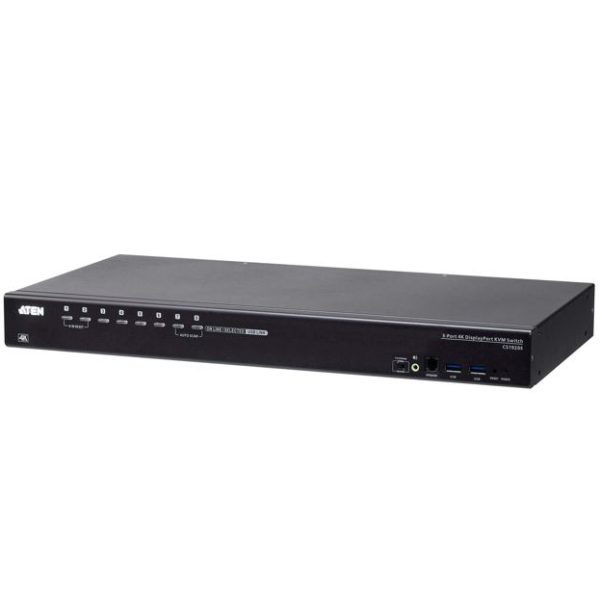 Aten CS19208 8-Port USB 3.0 4K Display Port KVM Switch, Superior video quality, Cascadable to two levels, Multi-display feauture, Video DynaSync™