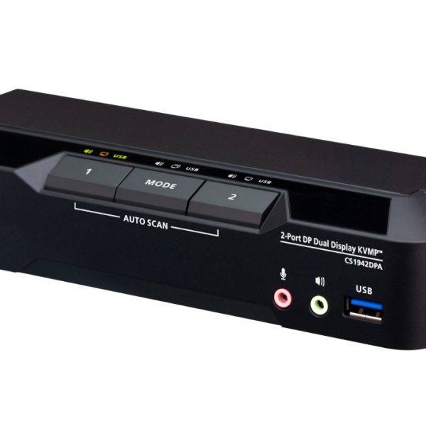 Aten Desktop 2-Port USB 3.0 8K DisplayPort Dual-Display KVMP™ Switch, Up to 7680 × 4320 @ 60 Hz, 5120 × 2880 @ 60 Hz (Cables included)