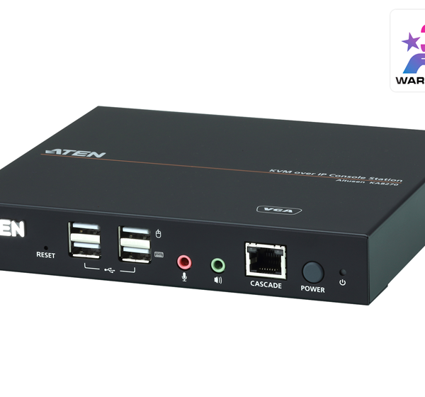 Aten VGA USB KVM Console station for selected Aten KNxxxx KVM over IP series, supports full HD with small form factor design for 0U rack space