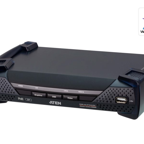 Aten 4K DP Single Display KVM over IP Receiver with Power over Ethernet, power adapter not included