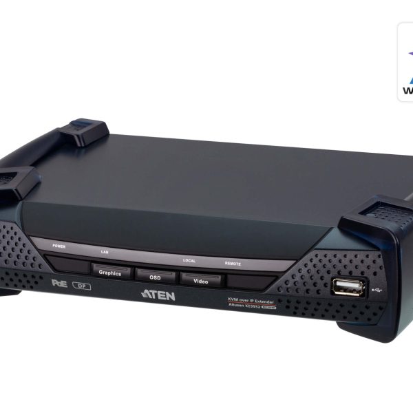 Aten 4K DP Single Display KVM over IP Receiver with Power over Ethernet, power adapter not included