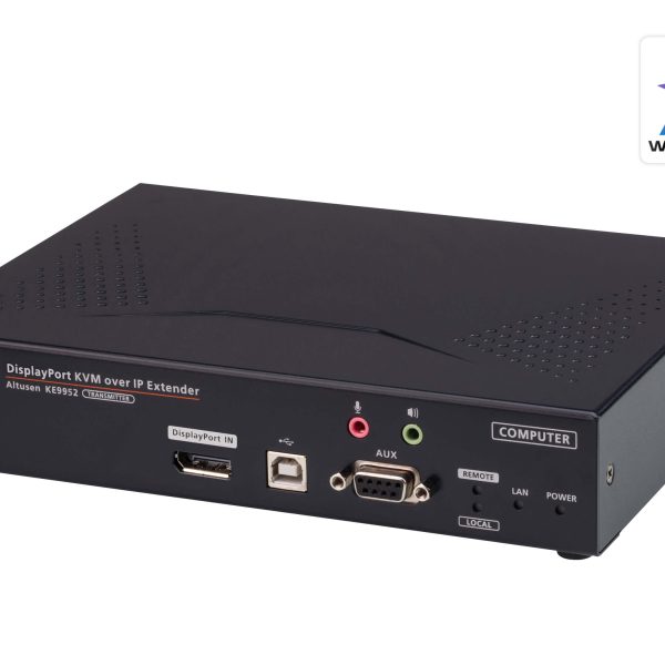 Aten 4K DP Single Display KVM over IP Transmitter with Power over Ethernet, power adapter not included