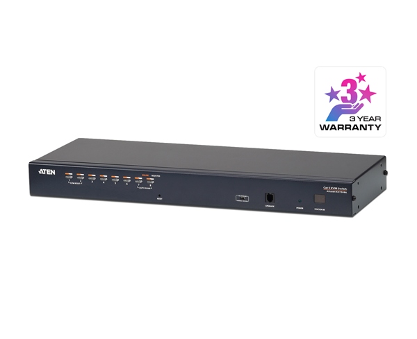 Aten Rackmount KVM Switch 1 Console 8 Port Multi-Interface Cat 5, KVM Cables NOT Included, Daisy Chainable for up to 256 Devices,