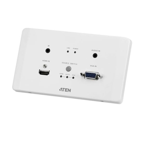 Aten VE2812AEUT HDMI & VGA HDBaseT Transmitter with EU Wall Plate / PoH (4K@100m) (HDBaseT Class A), Built-in PoH, Auto-switch
