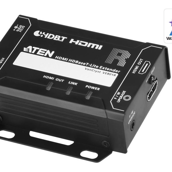 Aten HDMI HDBaseT-Lite Receiver, supports 1080p @ 70m and 4096 x 2160 @ 30 HZ (4:4:4) @ 40m over Cat 6A
