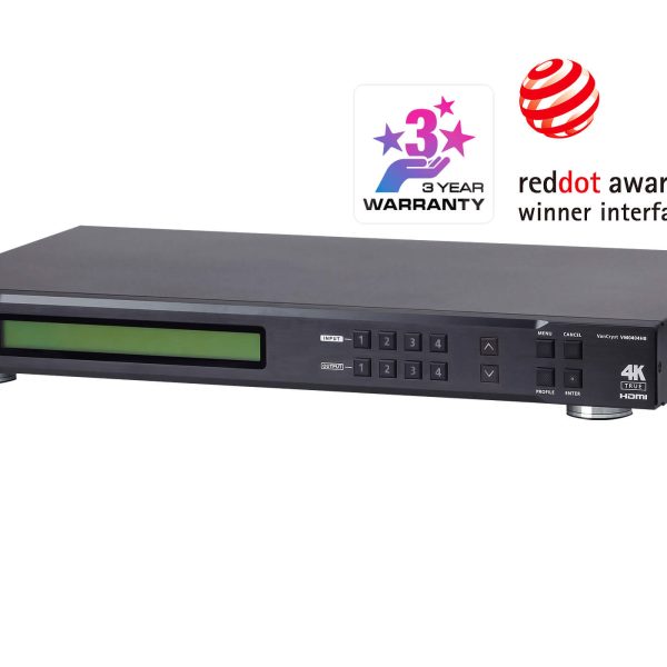 Aten Professional Matrix 4x4 True HDMI Matrix, Supports True 4K Resolutions, control via front-panel pushbuttons, IR remote and RS232