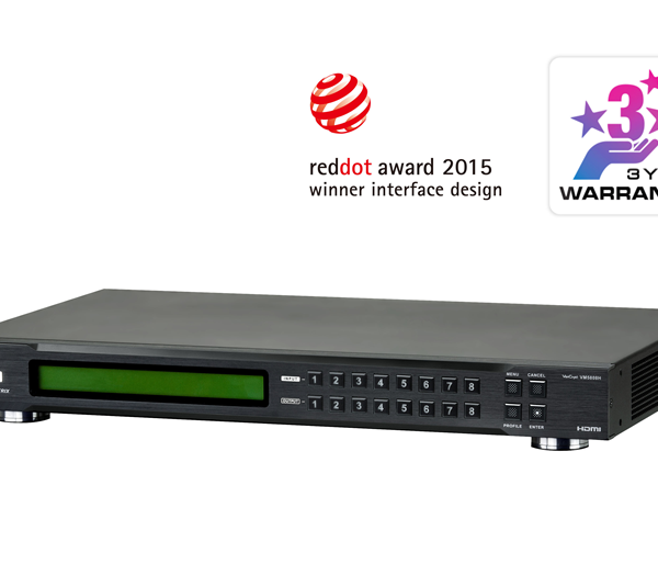 Aten Professional Matrix 8x8 HDMI Matrix with Scaler, Seamless Switch, Video Wall, control via front-panel pushbuttons, IR remote and RS232 control