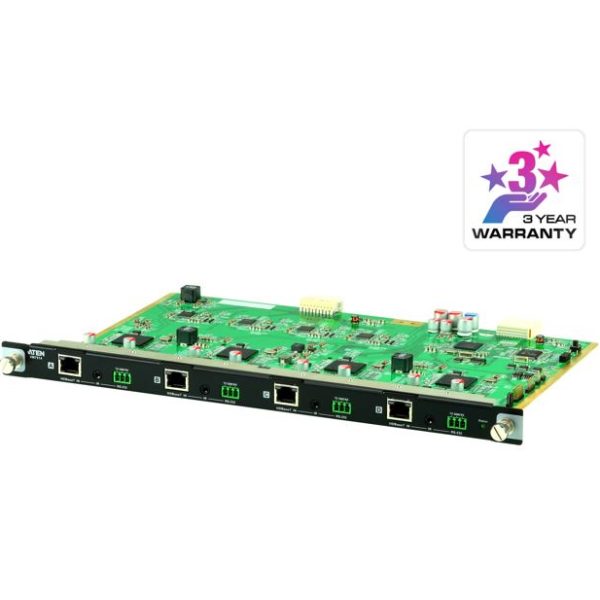 Aten VM7514  4 Port HDBaseT Input Board for VM1600A/VM3200, HDBaseT Connectivity, Bi-directional RS-232 channel, Bi-directional IR channel